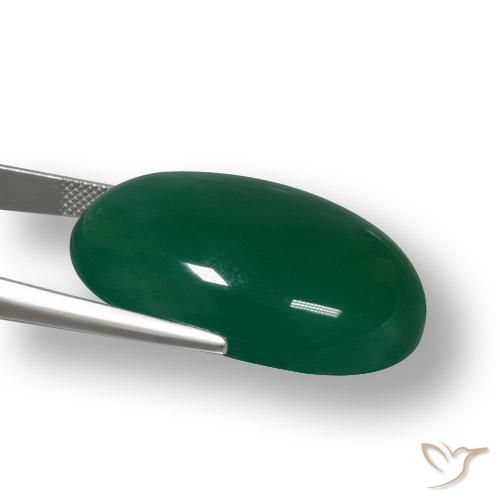 Ágata Verde médio Natural 55.68ct, oval, Translúcido