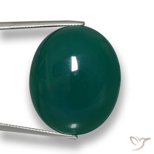 67.56ct Natural verde escuro Ágata, oval, Translúcido