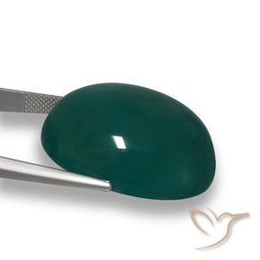 Ágata verde escuro Natural 67.56ct, oval, Translúcido