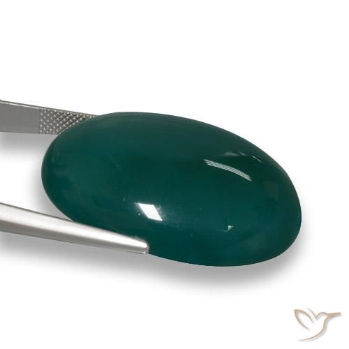 Ágata Verde Frio Natural 63.79ct, oval, Translúcido