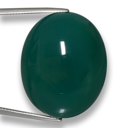 Ágata verde natural 75,23ct, corte oval, translúcido