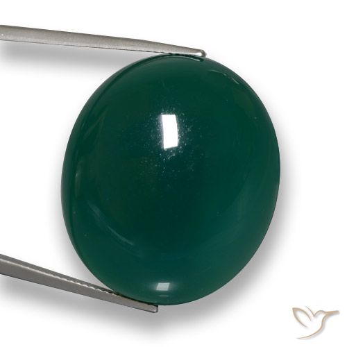 59.91ct Natural verde escuro Ágata, oval, Translúcido