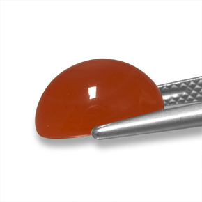 Ágata vermelho natural 4,98ct, corte oval, translúcido