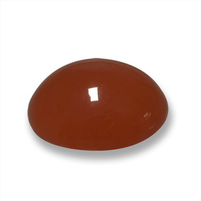 Ágata vermelho natural 4,15ct, corte oval, translúcido