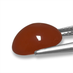 Ágata vermelho natural 4,15ct, corte oval, translúcido