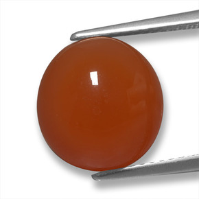 Ágata vermelho natural 6,25ct, corte oval, translúcido