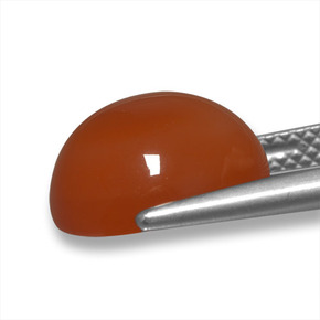 Ágata vermelho natural 6,25ct, corte oval, translúcido