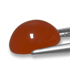 Ágata vermelho natural 5,99ct, corte oval, translúcido