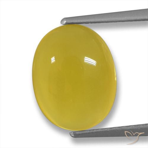 3.48ct Natural amarelo médio Ágata, oval, Translúcido