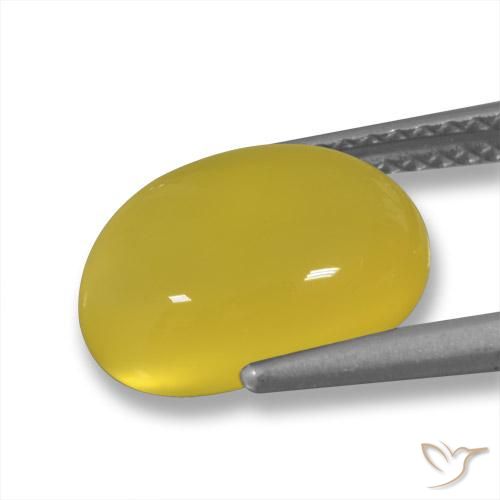 Ágata amarelo médio Natural 3.48ct, oval, Translúcido
