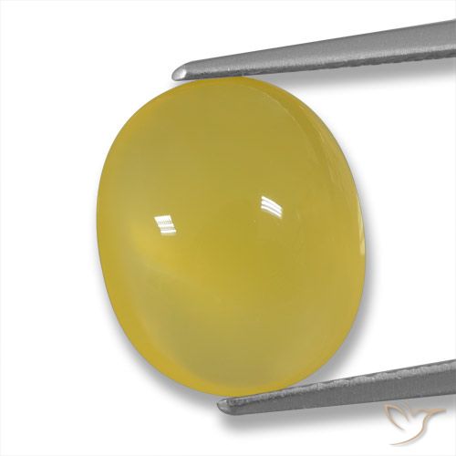 5.14ct Natural amarelo médio Ágata, oval, Translúcido