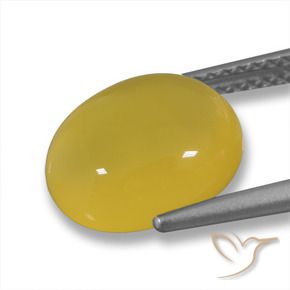 Ágata amarelo médio Natural 4.22ct, oval, Translúcido