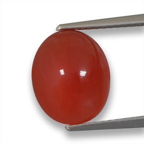 Ágata laranja natural 4,64ct, corte oval, translúcido