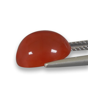 Ágata laranja natural 4,64ct, corte oval, translúcido