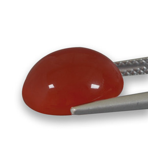 Ágata vermelho natural 5,87ct, corte oval, translúcido
