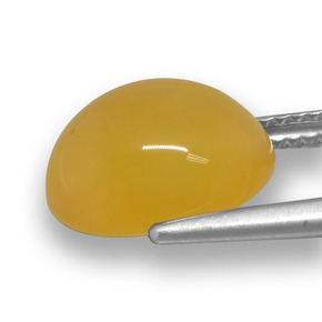 Ágata dourado natural 4,82ct, corte oval, translúcido