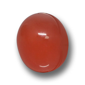 Ágata vermelho natural 4,68ct, corte oval, translúcido