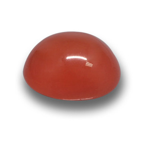 Ágata vermelho natural 4,68ct, corte oval, translúcido