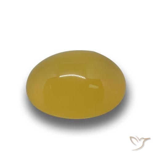 Ágata Amarelo escuro Natural 3.38ct, oval, Translúcido