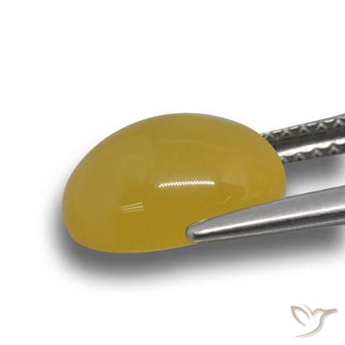 Ágata Amarelo escuro Natural 3.38ct, oval, Translúcido