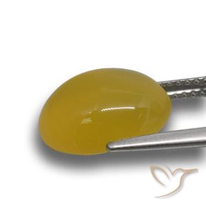 Ágata Amarelo escuro Natural 5.23ct, oval, Translúcido
