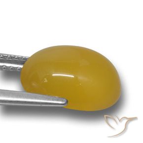 Ágata Mel amarelo Natural 4.40ct, oval, Translúcido