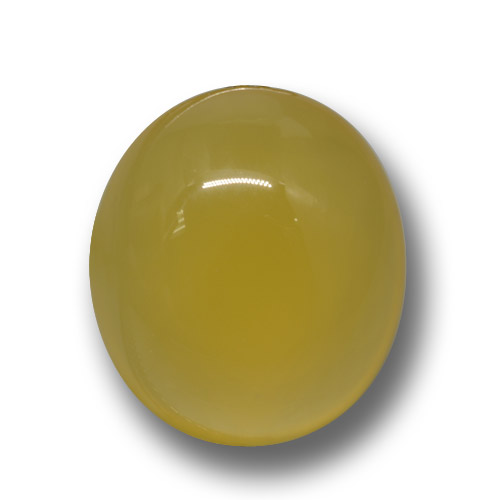 Ágata amarelo natural 5,42ct, corte oval, translúcido