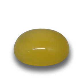 Ágata amarelo natural 5,42ct, corte oval, translúcido