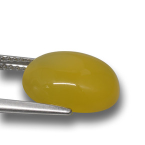 Ágata amarelo natural 5,42ct, corte oval, translúcido