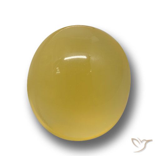 Ágata amarelo natural 6,30ct, corte oval, translúcido
