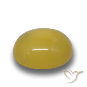 Ágata amarelo natural 6,30ct, corte oval, translúcido