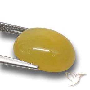 Ágata amarelo natural 6,30ct, corte oval, translúcido
