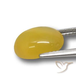 Ágata Amarelo escuro Natural 4.28ct, oval, Translúcido