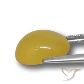 Ágata Amarelo escuro Natural 4.67ct, oval, Translúcido