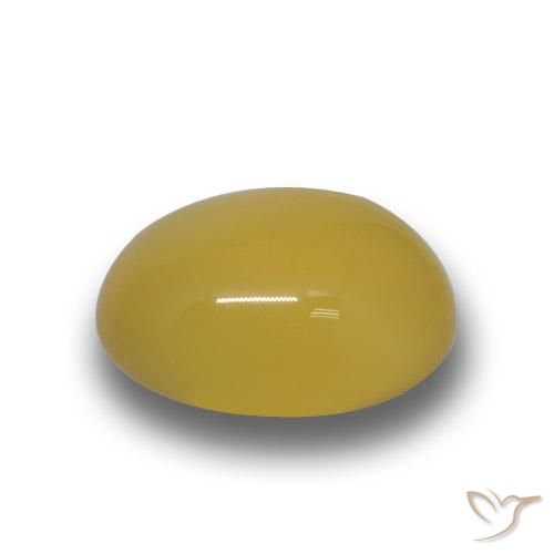 Ágata Mel amarelo Natural 3.96ct, oval, Translúcido