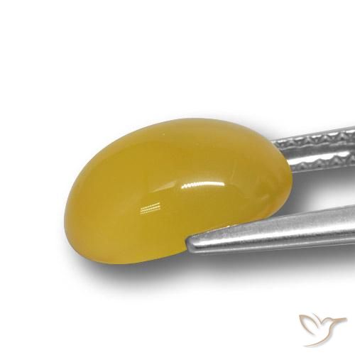 Ágata Mel amarelo Natural 3.96ct, oval, Translúcido