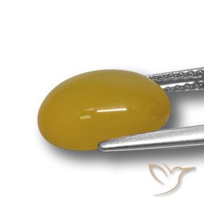 Ágata amarelo rico Natural 4.23ct, oval, Translúcido