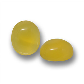 Pedras preciosas de ágata amarelo natural de 11,90 ct, corte oval, translúcido