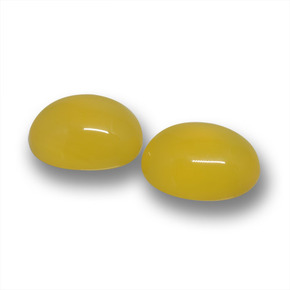 Pedras preciosas de ágata amarelo natural de 11,90 ct, corte oval, translúcido