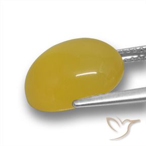 Ágata amarelo médio Natural 6.56ct, oval, Translúcido