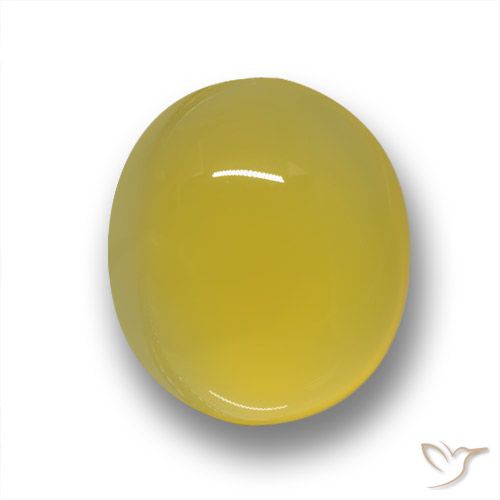 Ágata amarelo natural 4,24ct, corte oval, translúcido
