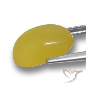 Ágata amarelo natural 4,24ct, corte oval, translúcido