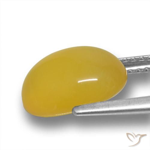 Ágata Mel amarelo Natural 3.58ct, oval, Translúcido