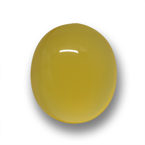 Ágata amarelo natural 3,92ct, corte oval, translúcido
