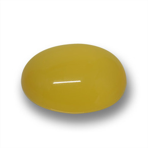 Ágata amarelo natural 3,92ct, corte oval, translúcido