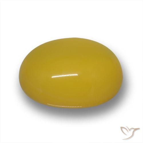 Ágata Amarelo escuro Natural 3.29ct, oval, Translúcido