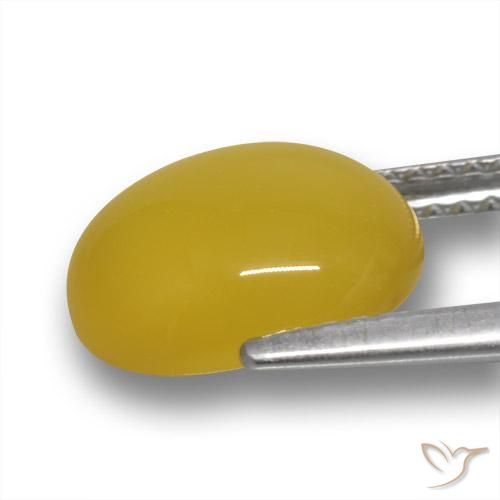 Ágata Amarelo escuro Natural 3.29ct, oval, Translúcido