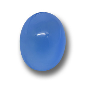Ágata azul natural 13,20ct, corte oval, translúcido