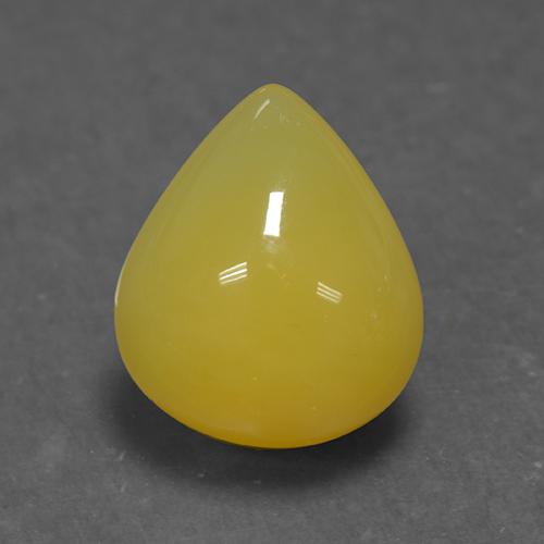 Ágata amarelo natural 5,54ct, formato de pêra, translúcido