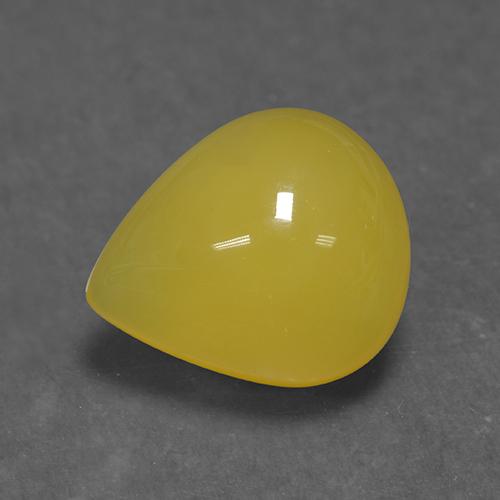 Ágata amarelo natural 5,54ct, formato de pêra, translúcido